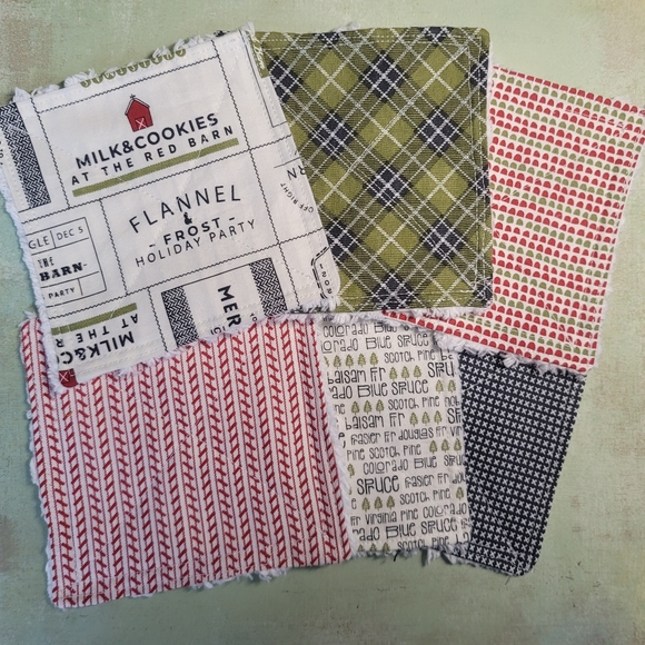 Christmas Coasters Quilted Set of 6 Custom Design - Picture 3 of 4